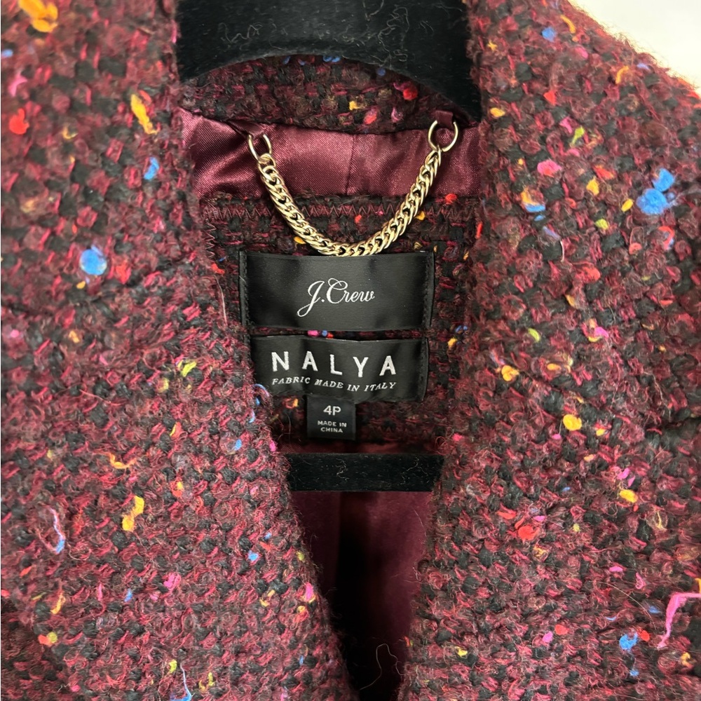 J. Crew Daphne topcoat in burgundy multicolor tweed - Picture 5 of 8